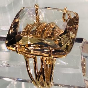 Giant citrine square ring
