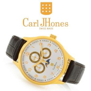 Swiss Made Men's Watch Collection by CarlJHones Lunae Gold Model