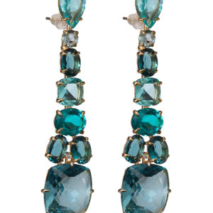 Blur topaz , green Amethyst in chandelier style