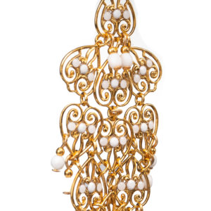 White Agate Large Chandelier Earrings