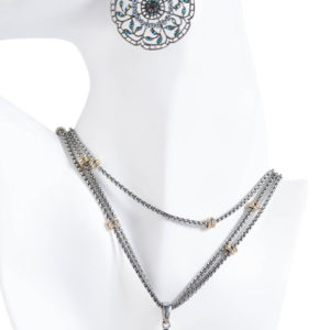 Pear-drop aquamarine necklace in white gold