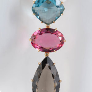 Triple stone earrings