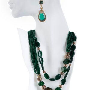 Green quartz chandelier earrings