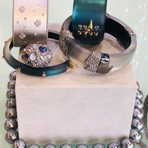 Lucite Studded Cross Wide Cuff