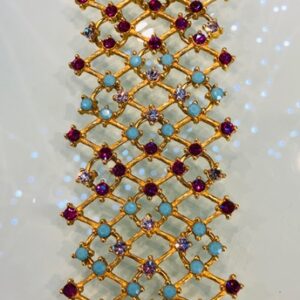 Wide cuff multisone lace bracelet