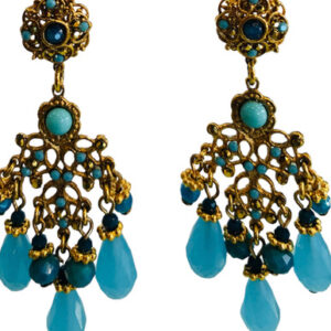 Blue Aqua Gemstone Chandelilier Earring