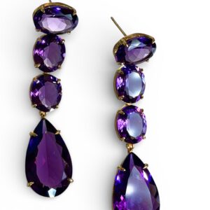 Purple Saphire Teardrop Earrings