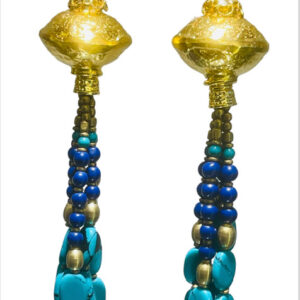 Golden Temple Turquoise Tassel Earrings