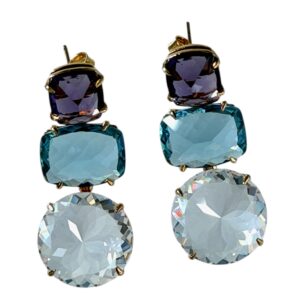 Pastel Gemstone Tiered Drop Earrings