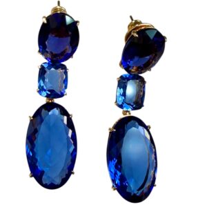 Cobalt Blue Tanzanite Statement Earrings