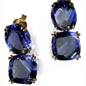 Violet Tanzanite Two-Stone Earrings