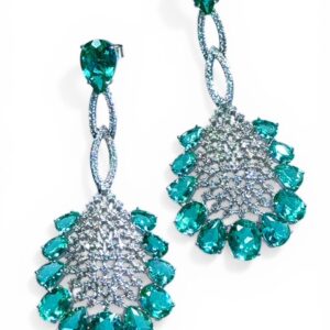 Aqua/Green Tourmaline Chandelier Earrings