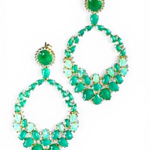 Royal Green Emerald Chandelilier Drop Earring