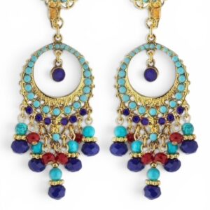 Mediterranean Turquoise Beaded Chandelier Earring