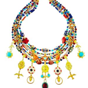 Bohemian Multi-Gemstone Collar Necklace