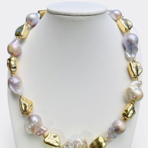 Baroque Pearl Gold Nugget Necklace