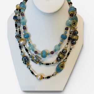 Aqua Treasure Multi- Strand Necklace