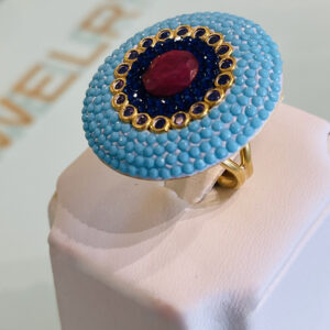Turquoise Halo Ring