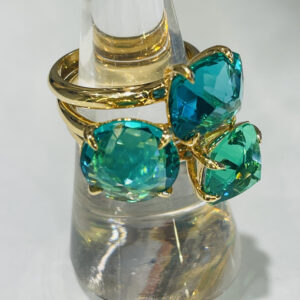 Green Tourmaline Trio Ring