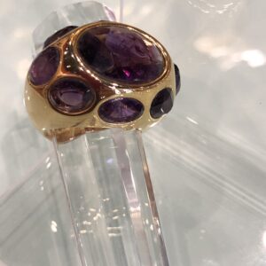 Oversized Amethyst Dome Ring