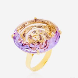 Lavender Halo Pink Amethyst Ring