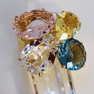 Light Transluscent Flower Cocktail Ring
