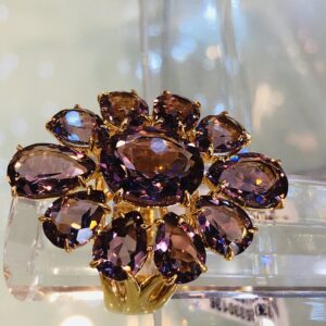 Oversized Amethyst Bloom Ring