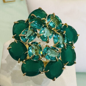 Oversized Emerald Bloom Giant Flower Cluster Ring