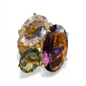 Amethyst Trio Cocktail Ring
