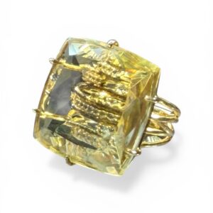 Lemon-green Citrine Prism Ring